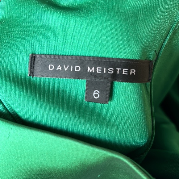 Emerald green one shoulder satin dress with incredible crystal detail - Picture 4 of 4